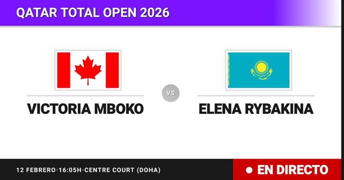Victoria Mboko - Elena Rybakina: resumen y estadísticas del partido de Cuartos de final de Qatar Total Open
