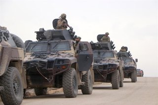 Vehículos de las fuerzas de seguridad de Siria en Hasaka (archivo)