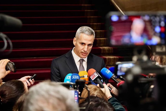 BULGARIA, SOFIA - FEBRUARY 12, 2026: Bulgarian National Bank Deputy Governor Andrey Gyurov, a candidate for caretaker prime minister of Bulgaria