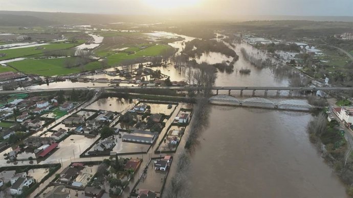 Desbordamiento del río Alagón a su paso por Coria (Cáceres)