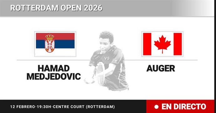 Hamad Medjedovic - Felix Auger-Aliassime: resumen y estadísticas del partido de Octavos de final de Rotterdam Open