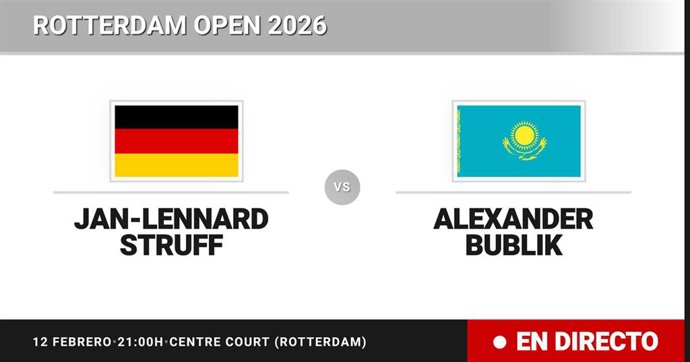 Jan-Lennard Struff - Alexander Bublik: resumen y estadísticas del partido de Octavos de final de Rotterdam Open
