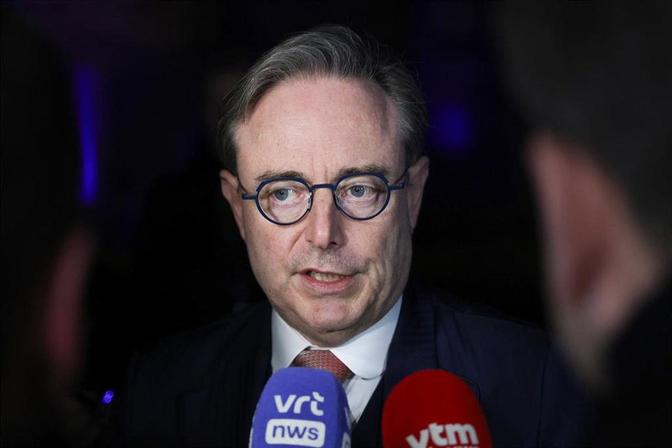El primer ministro de Bélgica, Bart de Wever, en declaraciones a la prensa al término de una cumbre informal de líderes de la UE.