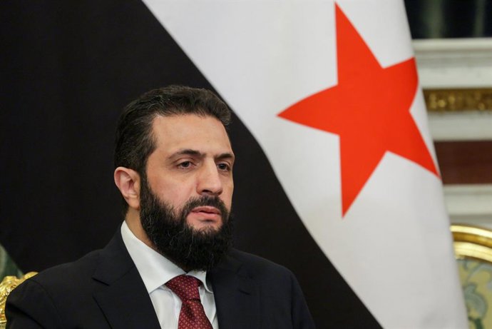 RUSSIA, MOSCOW - JANUARY 28, 2026: Ahmed al-Sharaa, Interim President of Syria, attends a meeting with his Russian counterpart Vladimir Putin at the Moscow Kremlin