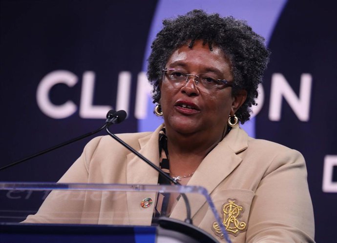 Archivo - La primera ministra de Barbados, Mia Mottley, durante un acto en Nueva York, Estados Unidos, en septiembre de 2024 (archivo)