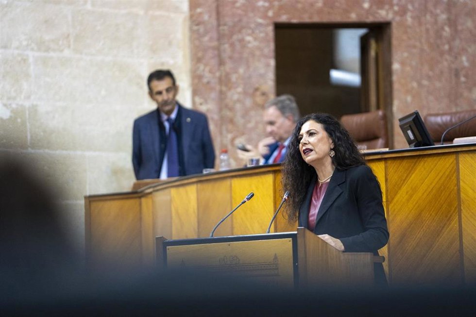 La parlamentaria de Vox en Andalucía, Ana Ruiz, en el Parlamento andaluz.