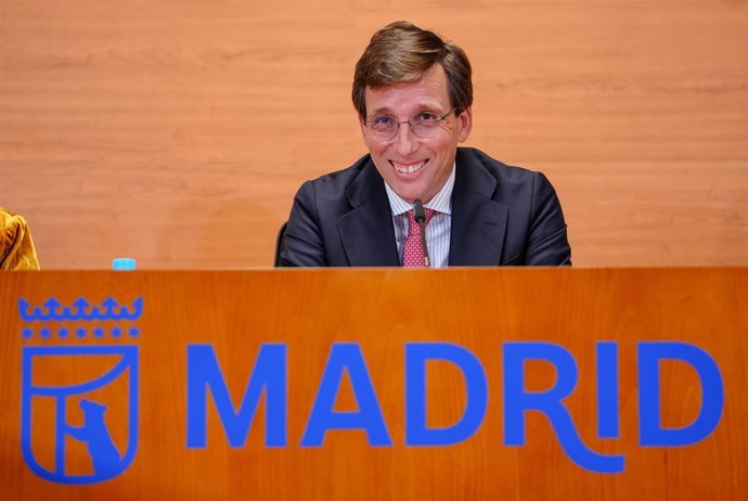 El alcalde de Madrid, José Luis Martínez-Almeida, en rueda de prensa