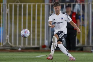 Futbol, Colo Colo vs Everton. Fecha 2, Liga de Primera 2026. El jugador de Colo Colo Joaquin Sosa es fotografiado durante el partido de primera division contra Everton disputado en el estadio Monumental de Santiago, Chile. 07/02/2026 Andres
