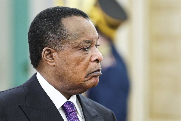 Archivo - RUSSIA, MOSCOW - MAY 9, 2025: Denis Sassou Nguesso, President of the Republic of the Congo, attends a reception for the heads of foreign delegations at the Moscow Kremlin following a military parade in Red Square on Victory Day, which marks 80 y