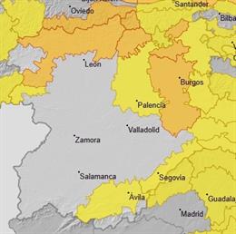 Avisos meteorológicos para el 14 de febrero de 2026 en Castilla y León.
