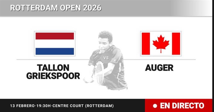 Tallon Griekspoor - Felix Auger-Aliassime: resumen y estadísticas del partido de Cuartos de final de Rotterdam Open
