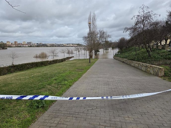 Margen izquierda del Paseo Fluvial de Badajoz, el pasado 8 de febrero.