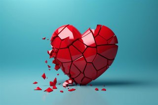 Ilustración de un corazón roto.