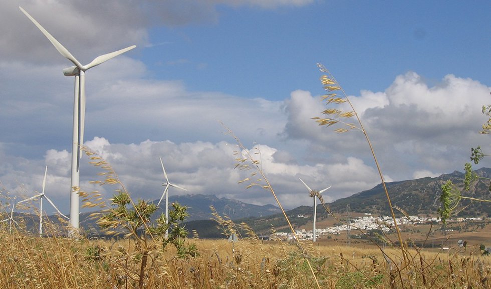 Archivo - Imagen de archivo de molinos de viento.