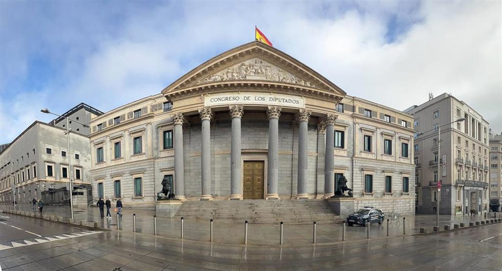Fachada del Congreso de los Diputados, a 5 de febrero de 2026, en Madrid (España).