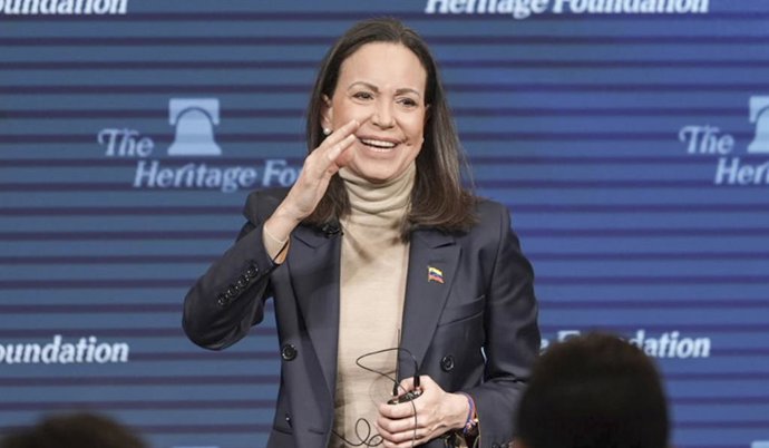 January 16, 2026, \%G: (NEW) Press Conference with Maria Corina Machado-Venezuelan Leader. January 16, 2025, Washington DC, Maryland, USA: Venezuelan leader and Nobel Peace Prize Laureate Maria Corina Machado delivers remarks to the press on her meeting w