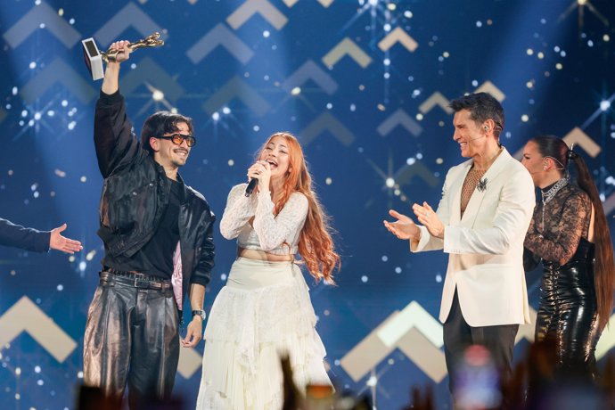 Tony Grox y LUCYCALYS, ganadores del Benidorm Fest 2026. 