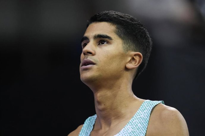 El atleta español Mohamed Attaoui, en el Tour Gold Madrid, en Gallur.