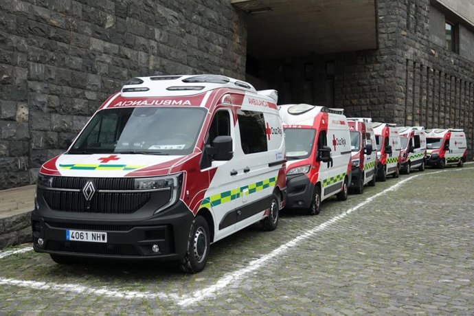 Ambulancias durante el dispositivo de seguridad y emergencias del Carnaval santacrucero