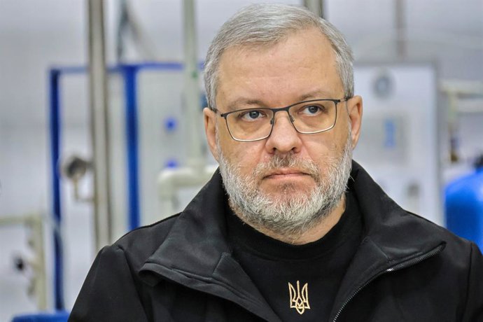 Archivo - Arquivo - 16 de março de 2023, Pervomaisk, região de Mykolaiv, Ucrânia: O ministro da Energia da Ucrânia, German Galushchenko, visita a única empresa do país onde serão produzidos componentes de combustível nuclear para unidades nucleares domést