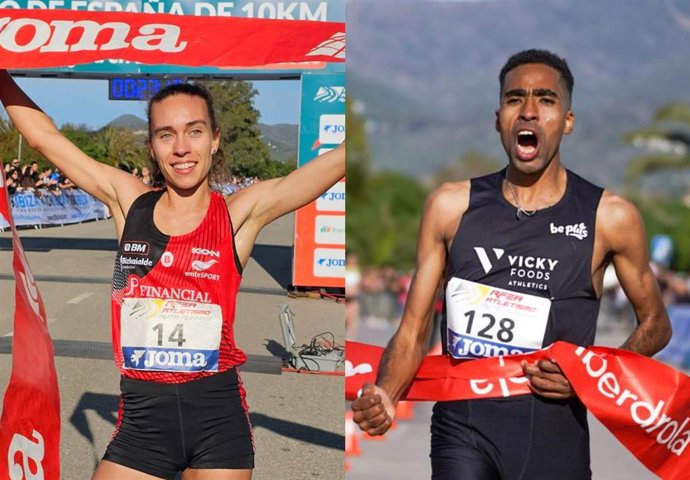 Idaira Prieto y Abdessamad Oukhelfen se proclaman campeones de España de 10 km en Ibiza