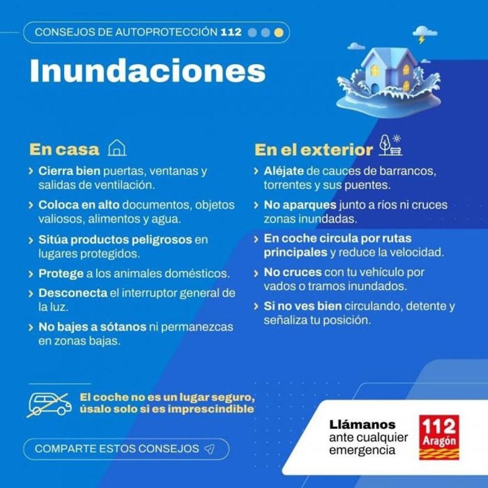 Gráfico con las recomendaciones a los ciudadanos en caso de inundaciones.