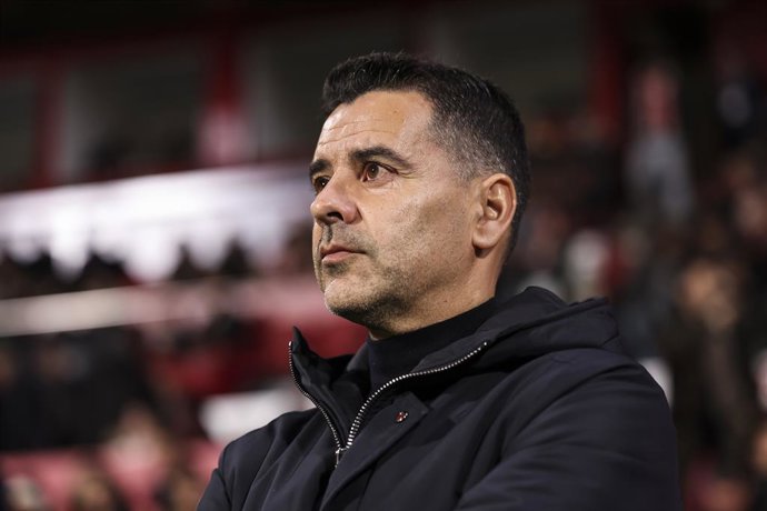 Michel, head coach of Girona FC, looks on during the Spanish league, LaLiga EA Sports, football match played between Girona FC and Getafe CF at Montilivi stadium on January 26, 2026 in Girona, Spain.