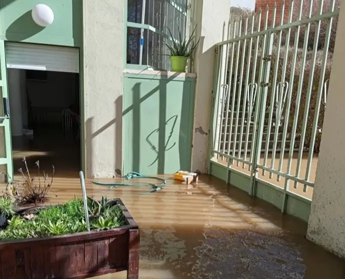 Zona afectada por la crecida en Tudela de Duero