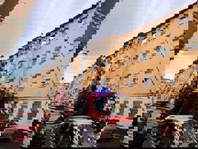 Inmueble afectado por el fuego en Alicante