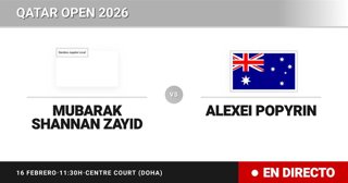 Mubarak Shannan Zayid - Alexei Popyrin: resumen y estadísticas del partido de Dieciseisavos de final de Qatar Open