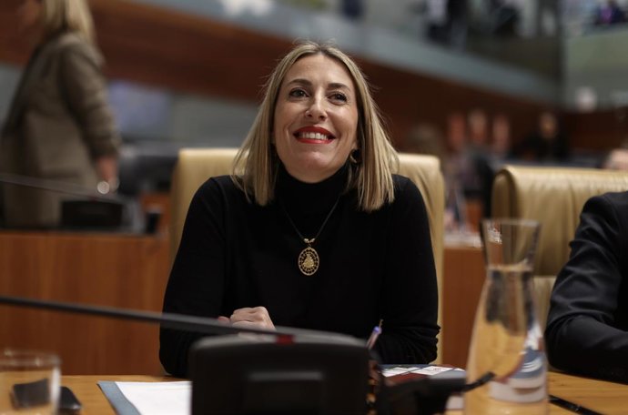 A presidente em exercício da Extremadura, María Guardiola, durante a sessão constitutiva da XII Legislatura da Assembleia da Extremadura, em 20 de janeiro de 2026, em Mérida, Badajoz, Extremadura (Espanha). A Assembleia da Extremadura deu início a esta m