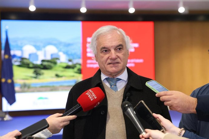 El presidente de CEIM, Miguel Garrido, durante la jornada Industria, Energía y Futuro: El Valor Estratégico de la Nuclear en España, a 30 de enero de 2026, en Madrid (España). Organizada por  la Confederación Empresarial de Madrid - CEOE (CEIM) y la plata