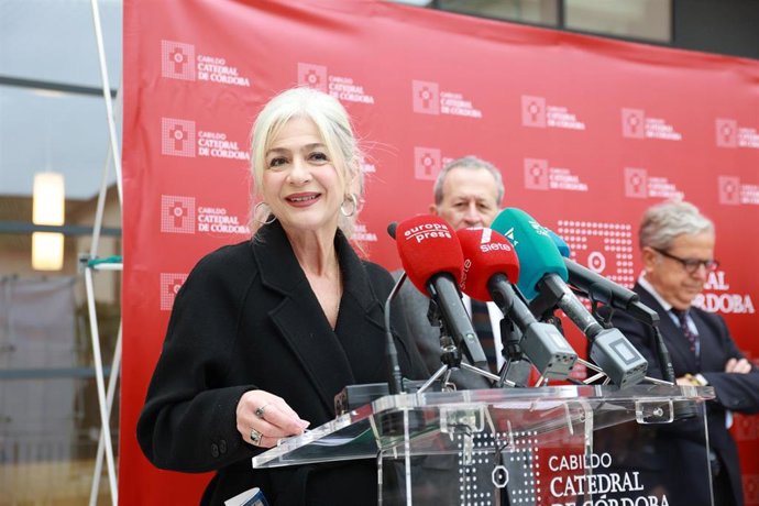 Patricia del Pozo, durante su intervención en la inauguración del CIR de la Mezquita-Catedral de Córdoba.