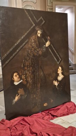 Lienzo 'Nuestro Padre Jesús Nazareno con donantes', que se incorporará al Museo Salzillo tras ser restaurado