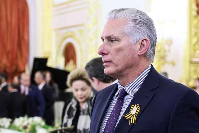 Archivo - RUSSIA, MOSCOW - MAY 8, 2025: Cuba's President Miguel Diaz-Canel attends a dinner for the heads of foreign delegations attending celebrations marking the 80th anniversary of the victory over Nazi Germany in World War II