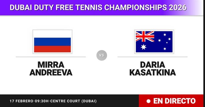 Mirra Andreeva - Daria Kasatkina: resumen y estadísticas del partido de Dieciseisavos de final de Dubai Duty Free Tennis Championships