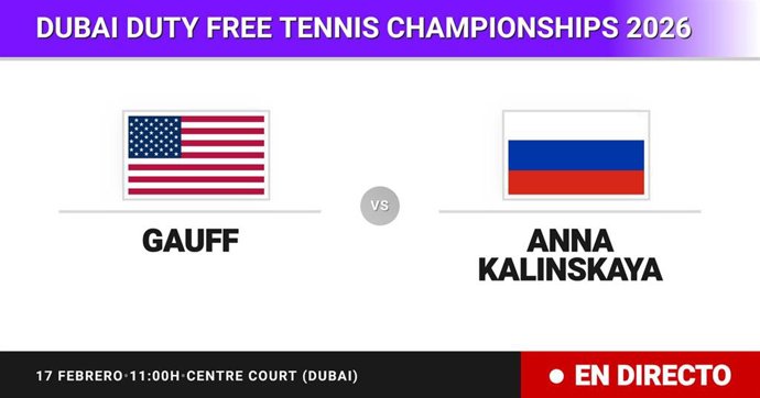 Coco Gauff - Anna Kalinskaya: resumen y estadísticas del partido de Dieciseisavos de final de Dubai Duty Free Tennis Championships
