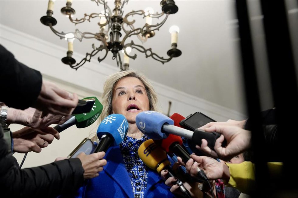 La fiscal superior de Andalucía, Ana Tárrago, en la reunión de la Junta de Fiscales Jefes Provinciales y de Área