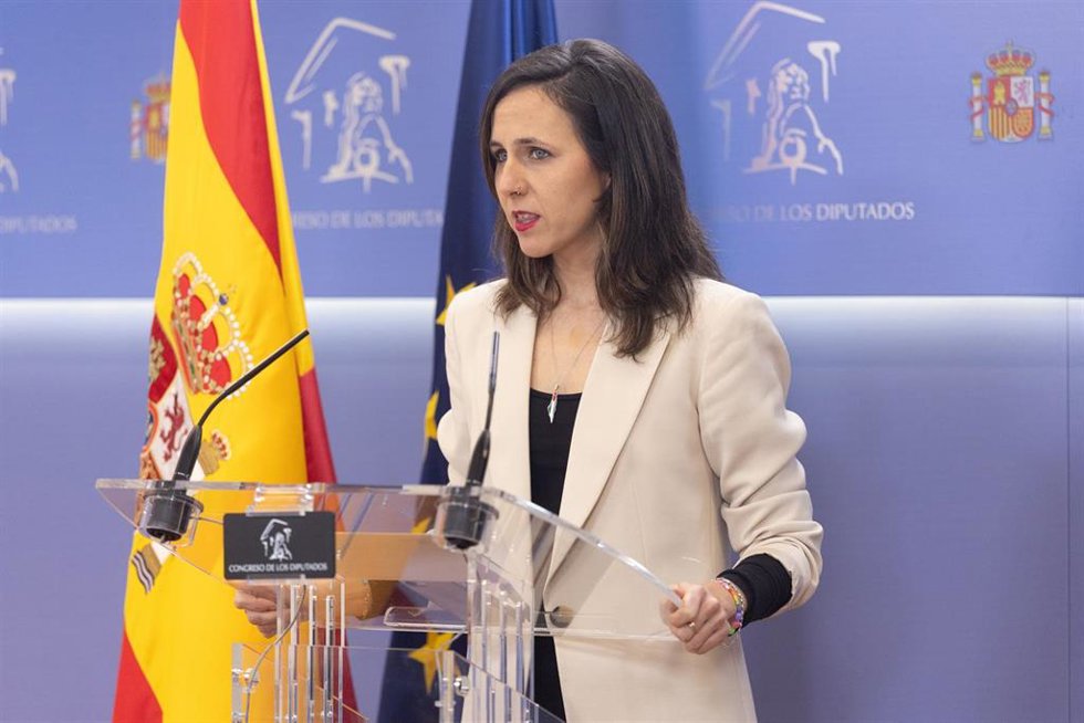 La secretaria general de Podemos, Ione Belarra, 