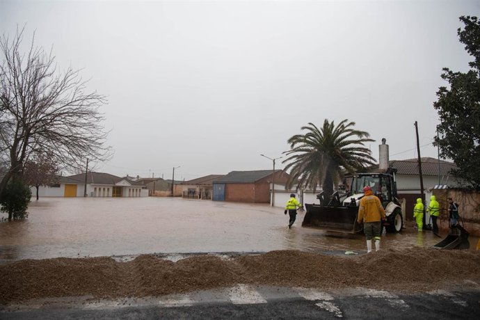 Inundaciones causadas por la crecida del río Bullaque en El Robledo (Ciudad Real).