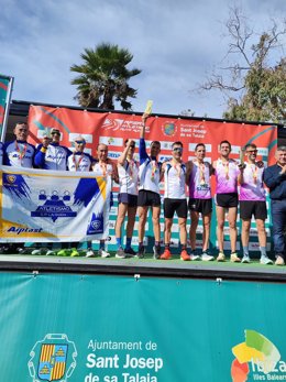 Podio del Campeonato de España de 10 kilómetros celebrado en Ibiza en la categoría Máster 45.