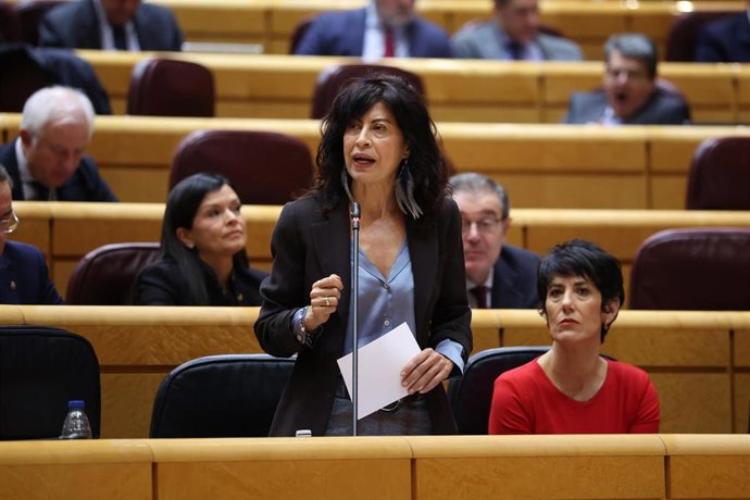 La ministra de Igualdad, Ana Redondo, interviene durante una sesión plenaria en el Senado, a 3 de febrero de 2026, en Madrid (España). 