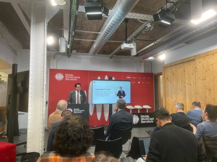 El secretario de Empresa, Jaume Baró, durante la presentación del informe 'Tech Hubs Overview'.