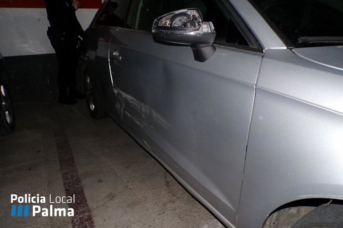 Vehículo de un investigado por delitos contra la seguridad vial en Palma.