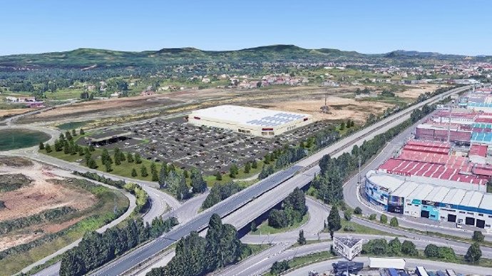 Imagen de la futura sede de Costco en Asturias