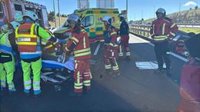 Herido grave en una colisión múltiple en Boadilla tras una retención en la M-50 por un alcance previo