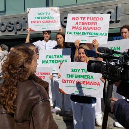 Protesta en el Hospital de La Paz