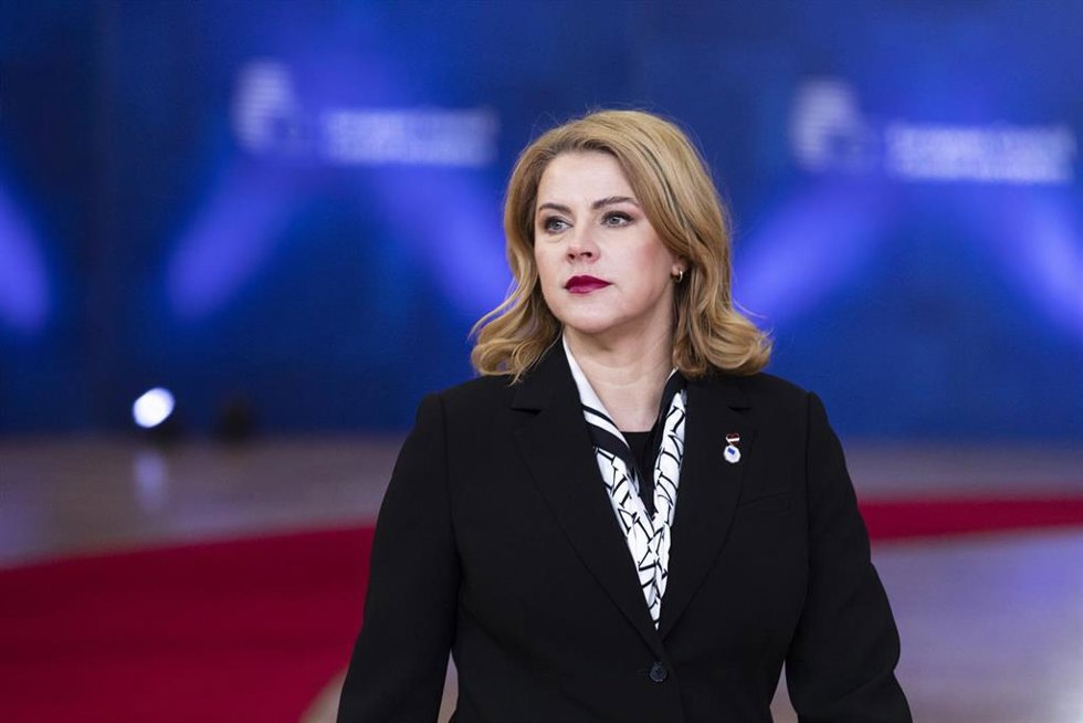 La primera ministra letona, Evika Silina, en una reciente cumbre en Bruselas. 