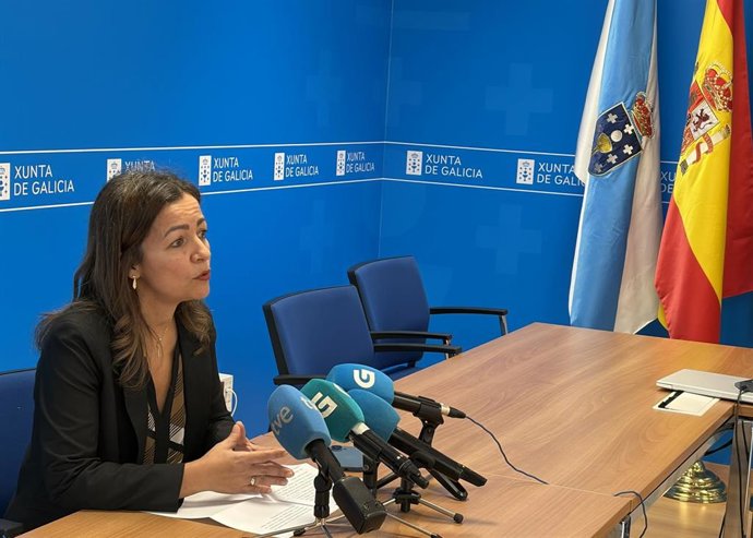 La conselleira do Mar, Marta Villaverde, comparece tras la reunión del Comité de Fauna y Flora del MITECO para abordar la regulación de la pesca de la anguila.