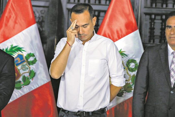 El presidente de Perú, José Jerí, en un acto en el Palacio de Gobierno esta semana.